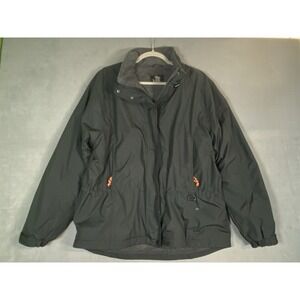 LL Bean Outdoors womens L OMW 34 jacket coat hood fleece lined Ski Chore Black